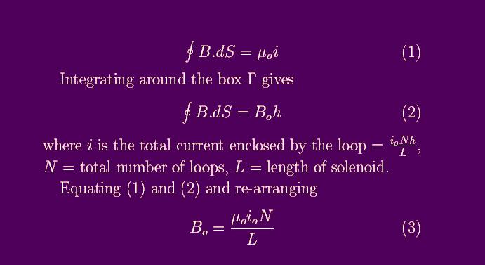 magnetic flux solenoid formula